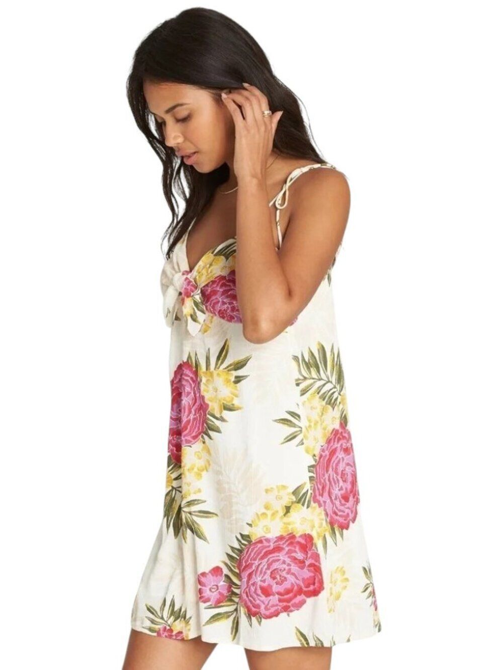 Billabong Sweet Pie Mini Dress Thin Strap Coastal Tropical Beach Resort Large